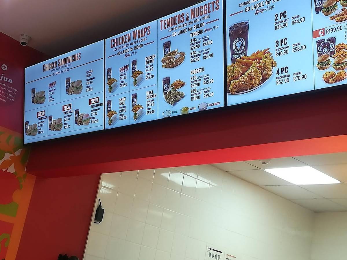 Menu At Popeyes Louisiana Kitchen - Menlyn Restaurant, Pretoria