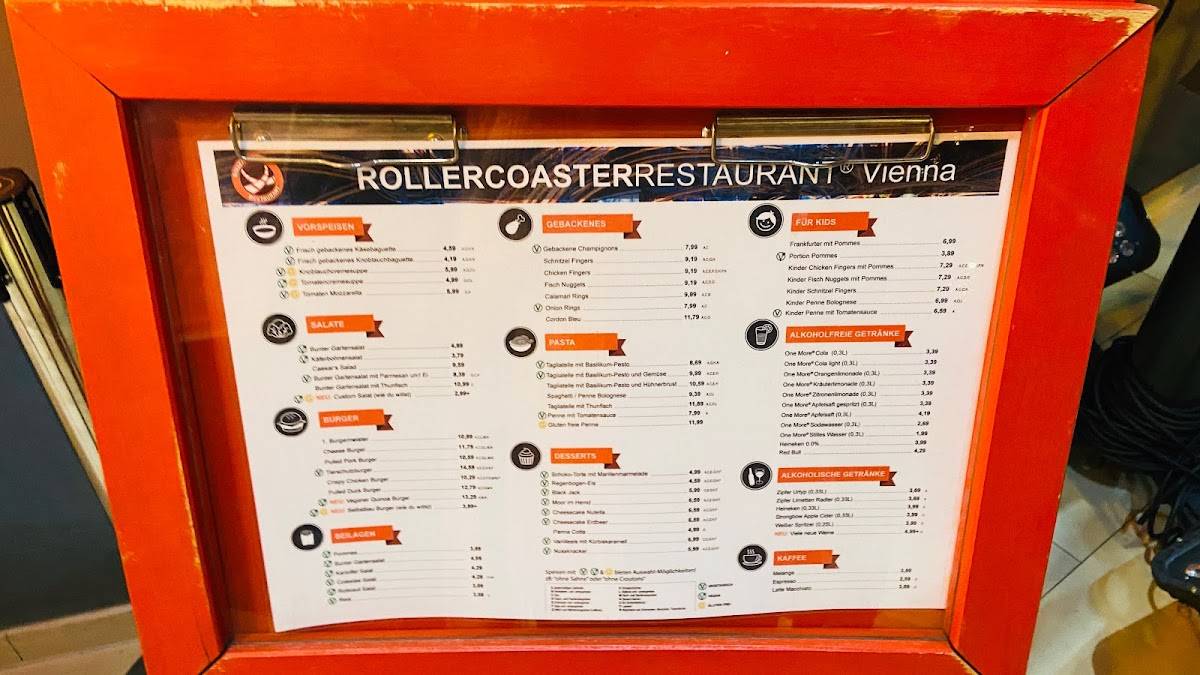 Speisekarte von Rollercoaster Restaurant, Wien