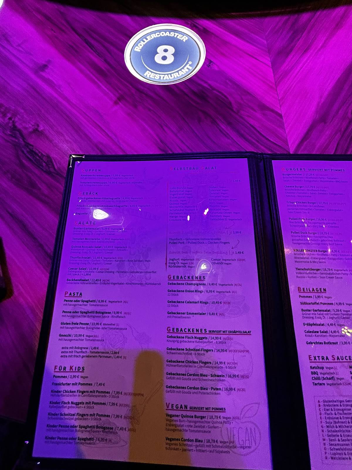 Speisekarte von Rollercoaster Restaurant, Wien