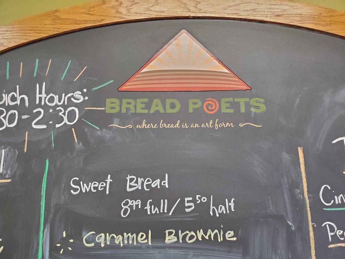 Menu at Bread Poets restaurant, Bismarck