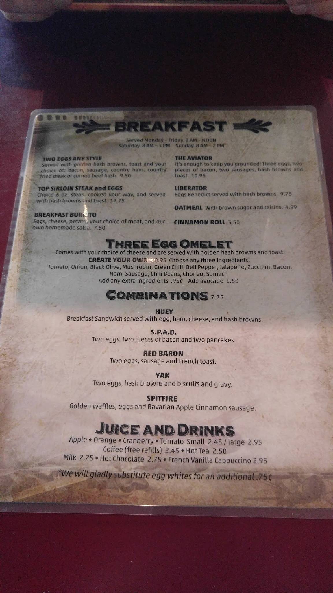 Menu at French Valley Cafe, Murrieta, 37600 Sky Canyon Dr