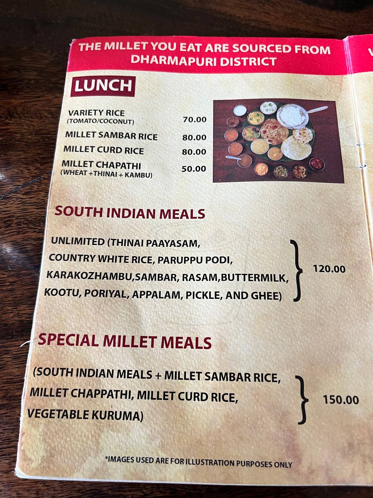Menu at Grami Cafe Millet Food Restaurant, India
