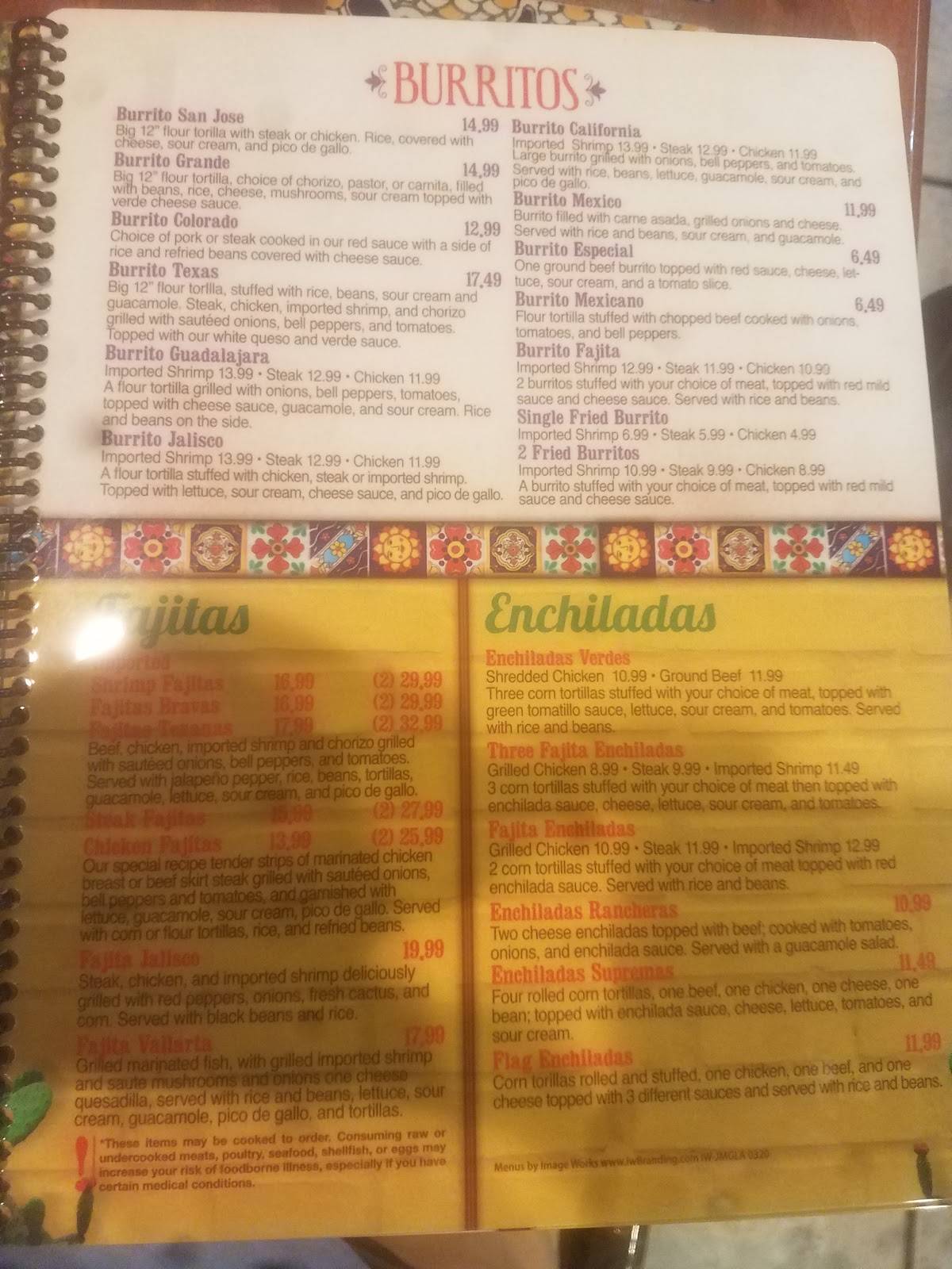 Menu at Jalisco Mexican Grill restaurant, Abbeville