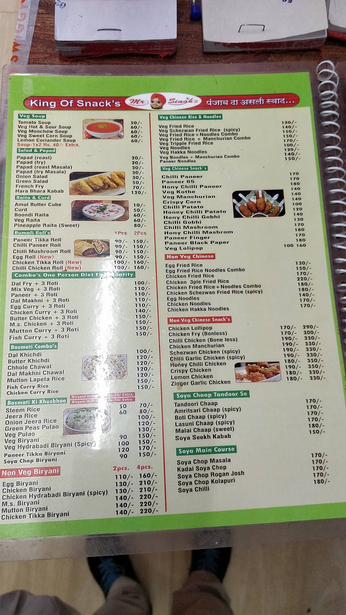 Menu At Mrsinghs Restaurant Indore G 1