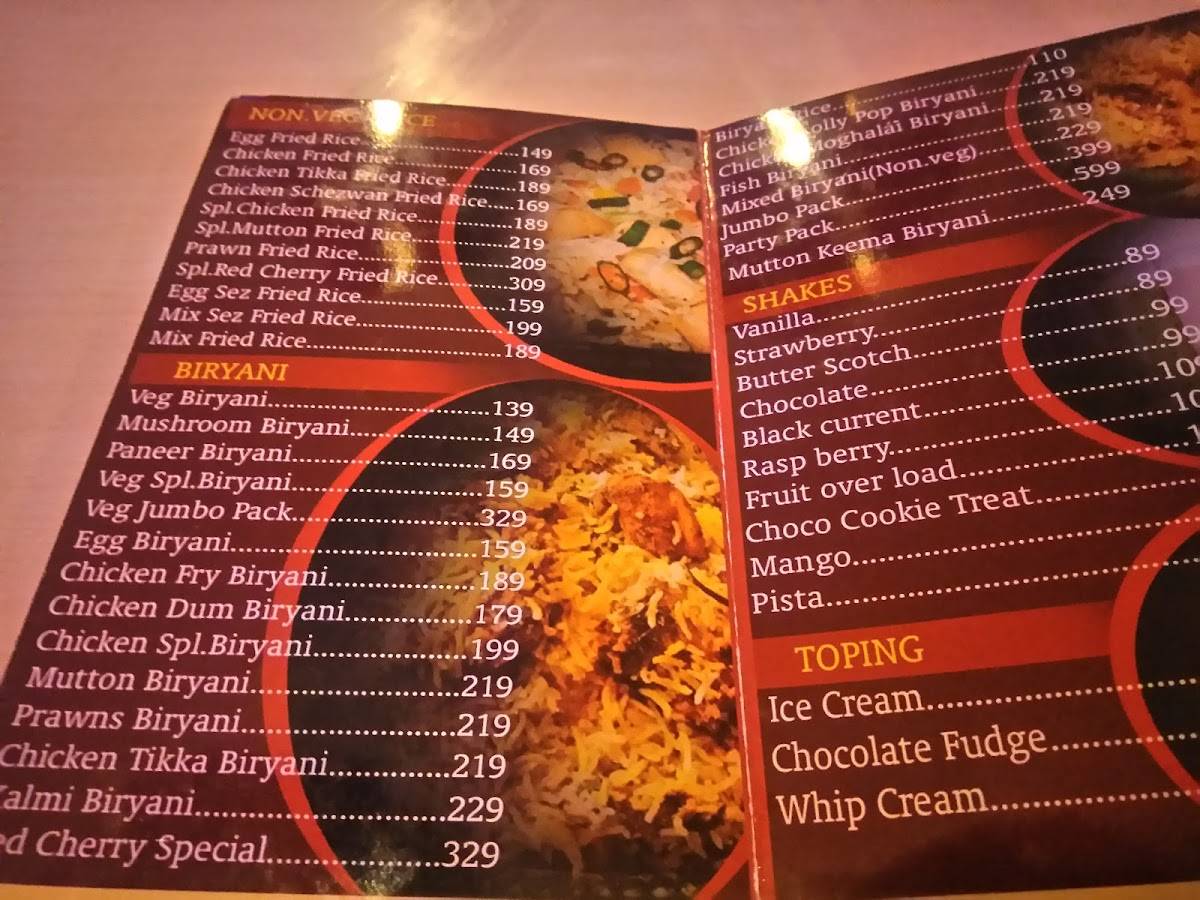 Menu at Red Cherry Bakers & Restaurant, Visakhapatnam, Gajuwaka