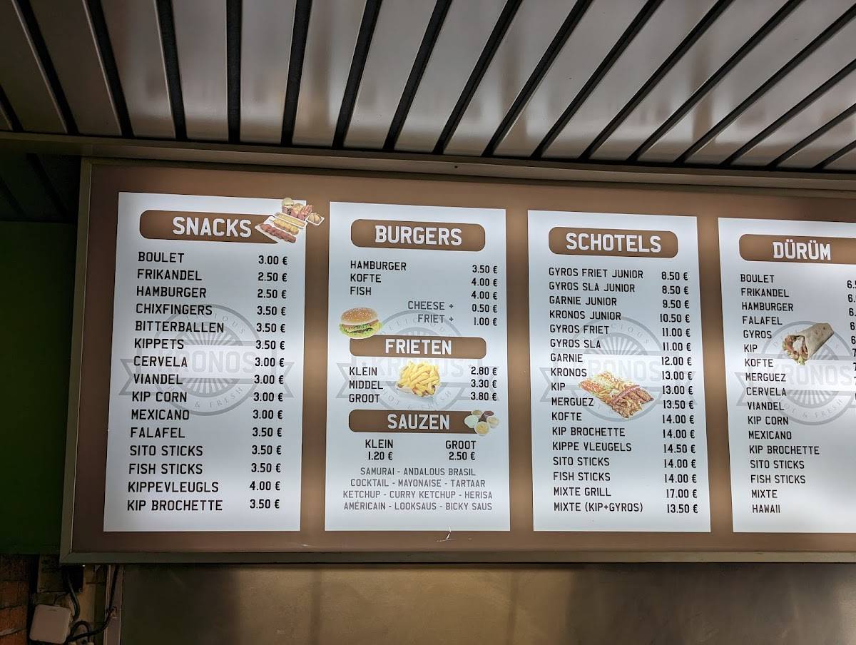 Menu at Snack Kronos, Halle