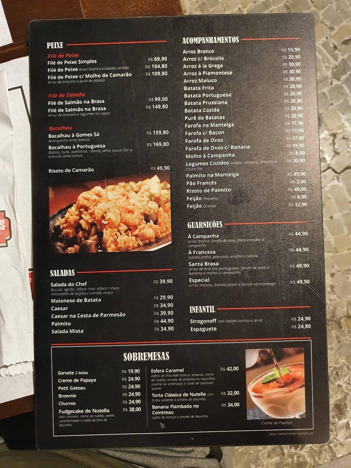 Menu Em Santa Brasa Freguesia Restaurante Rio De Janeiro