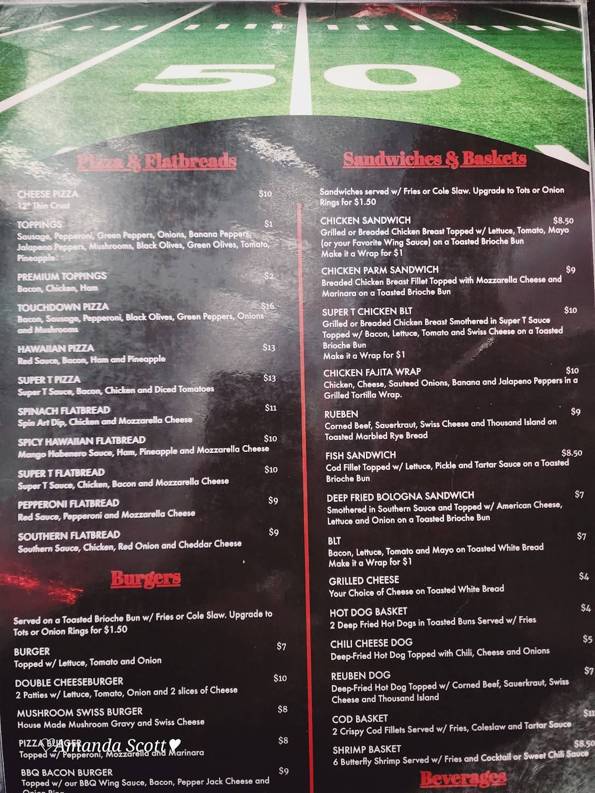 Menu at Silver Top Sports Bar & GrillFremont, Fremont
