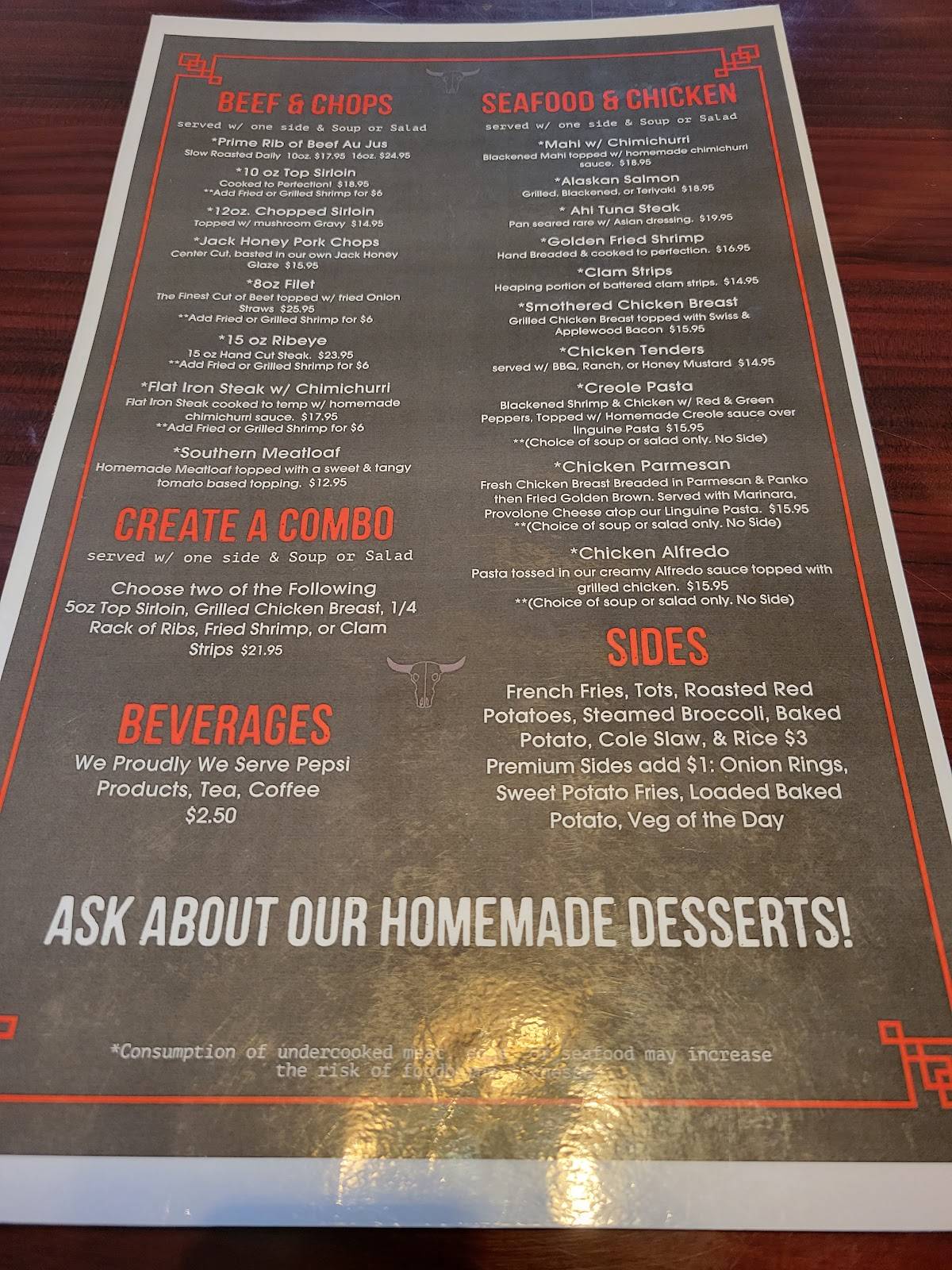 Menu at The Beef and Barrel Restaurant & Lounge, Crossville, West Ave