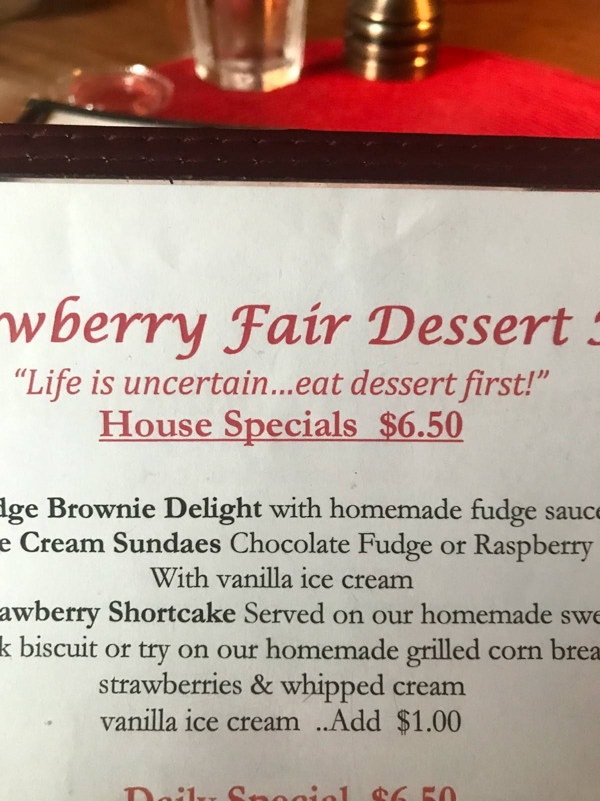 Menu at Strawberry Fair Restaurant, Norwell