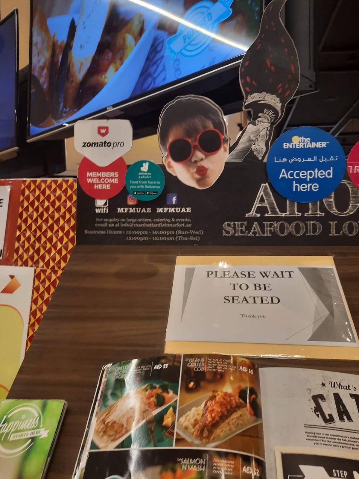 Menu at The Manhattan FISH MARKET restaurant, Dubai, 2nd Floor
