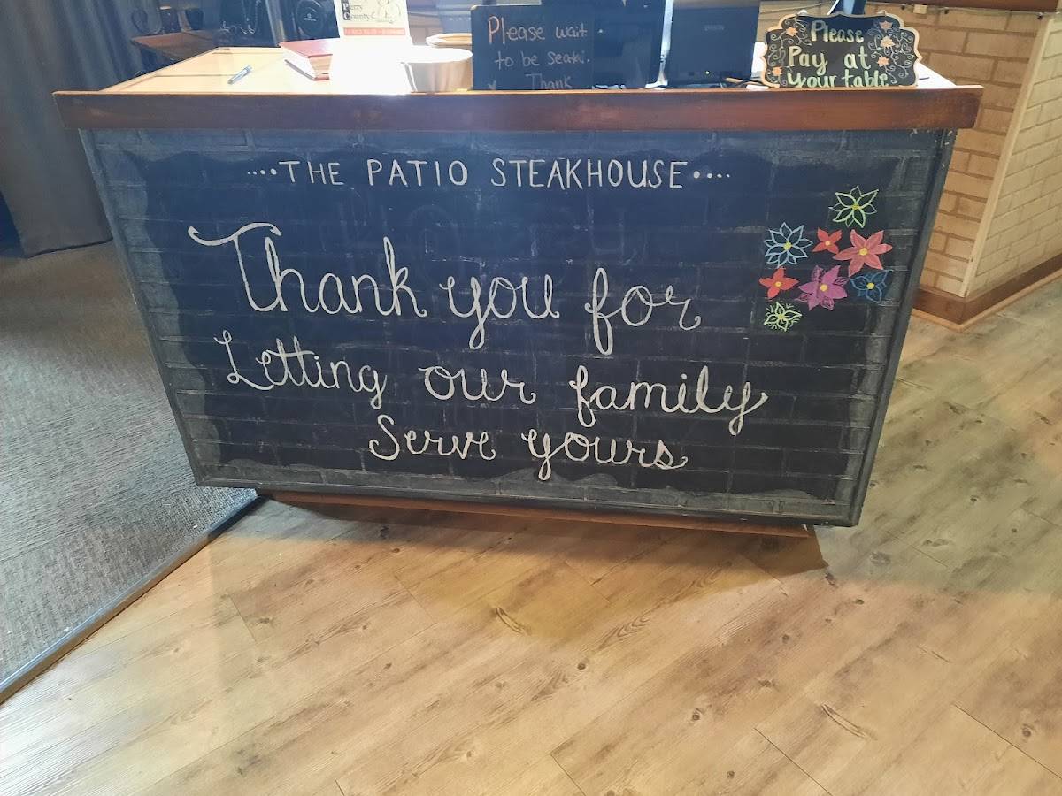 Menu at The Patio Steak House steakhouse, Cannelton