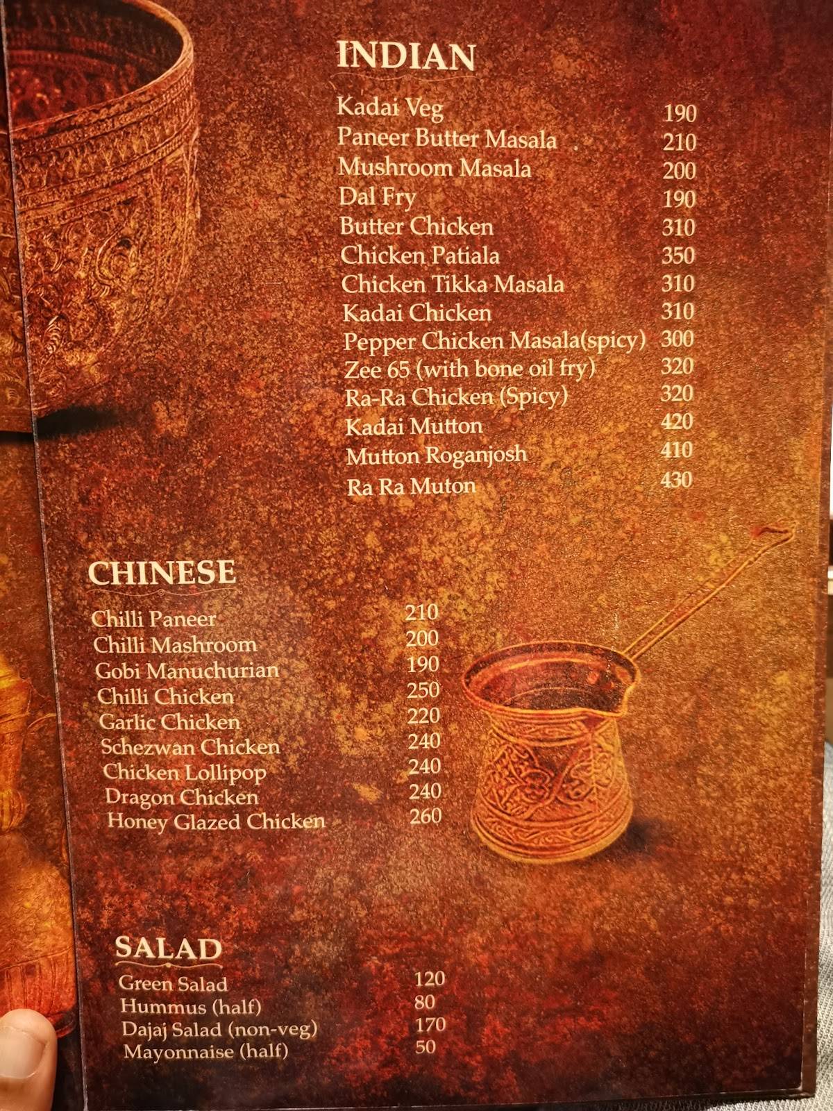 Menu at Zaatar Restaurant Calicut, Kozhikode