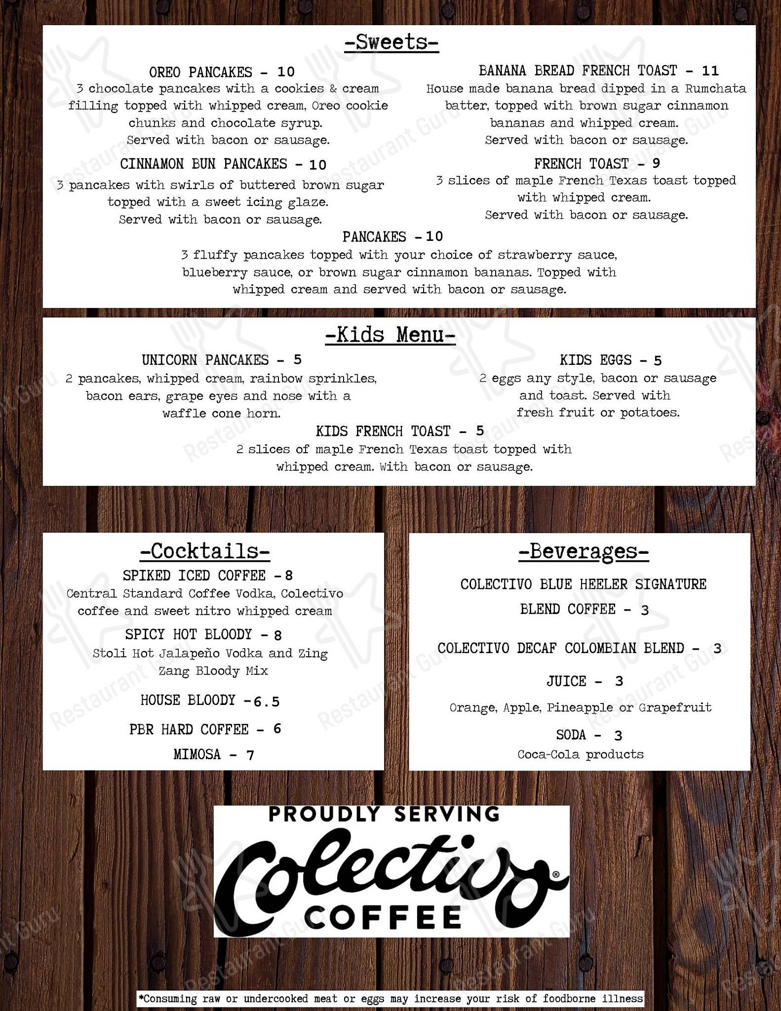 Menu at The Hale House pub & bar, Hales Corners