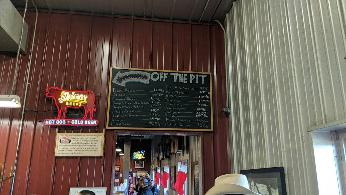 Menu At Cooper's Old Time Pit Bar-B-Que, Fort Worth