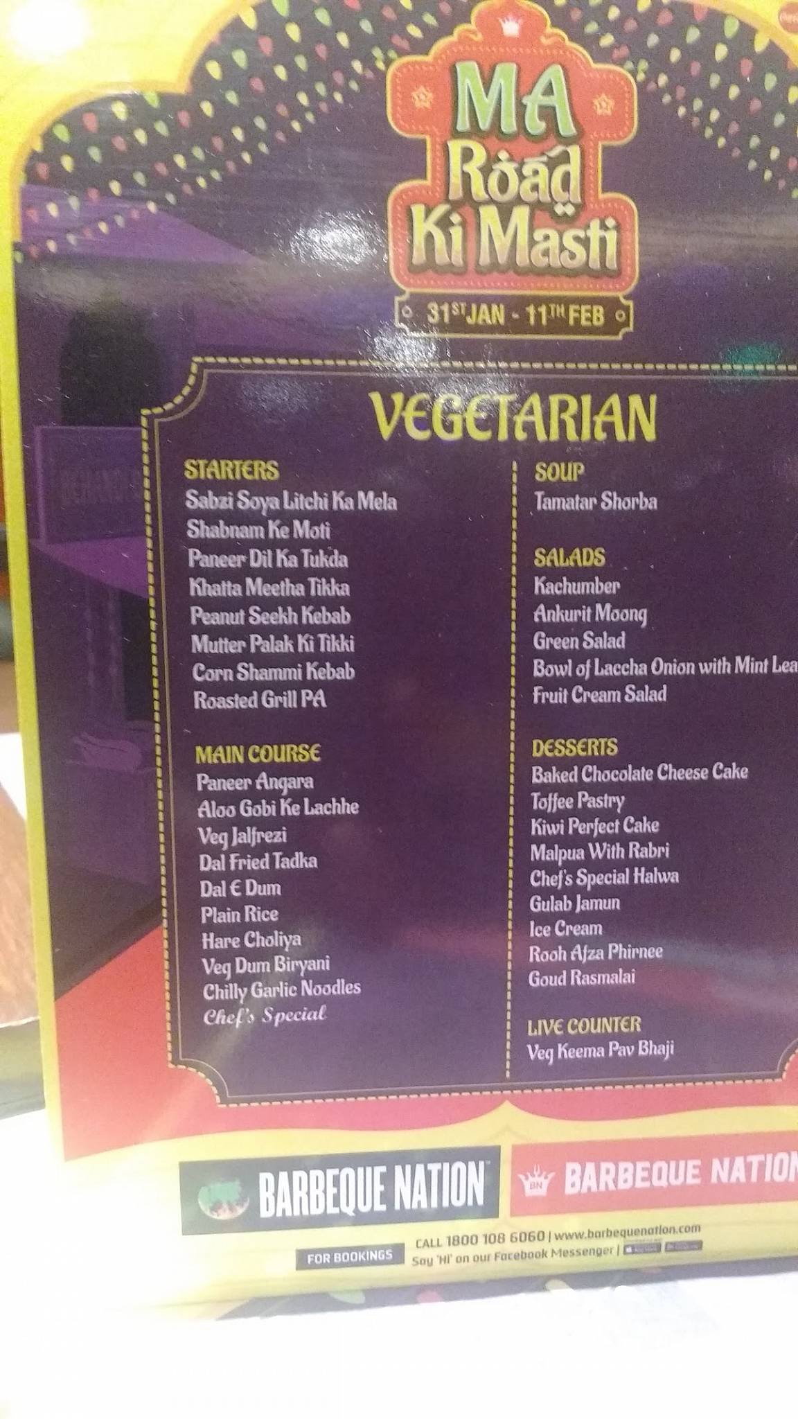 Menu at Barbeque Nation, Greater Noida, 4, 2nd Floor, Omaxe Connaught