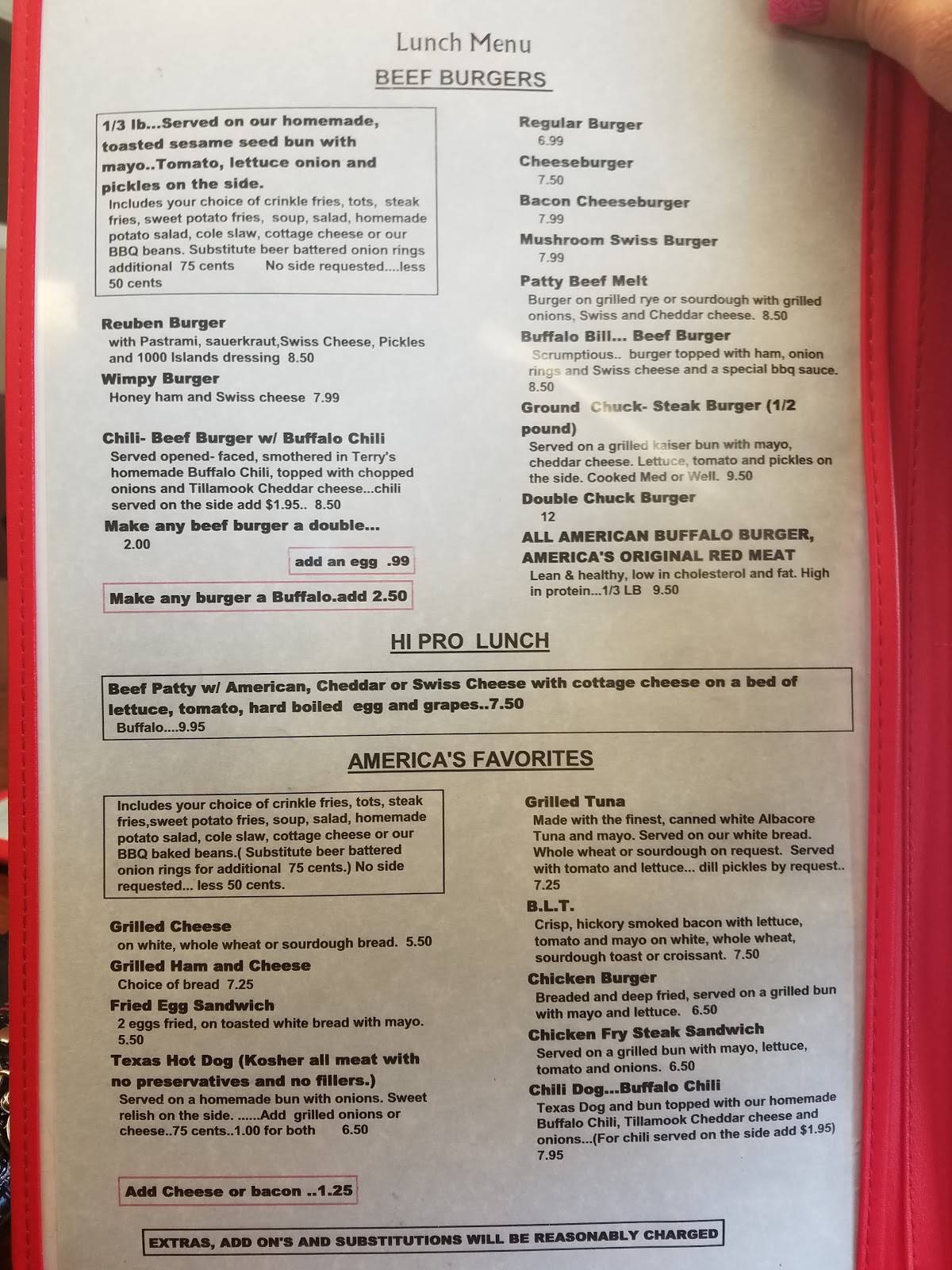 Menu at Blue Ribbon Café & Bakery, Emmett