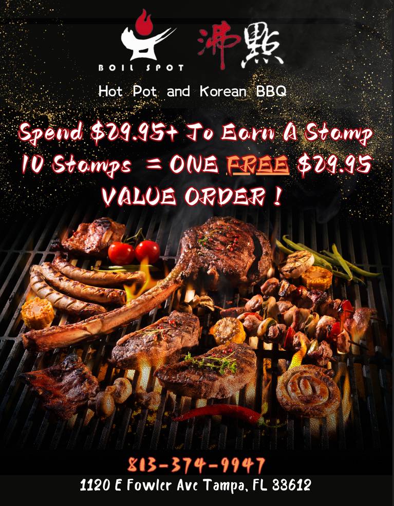 Menu at Boil Spot Hot Pot and BBQ, Tampa