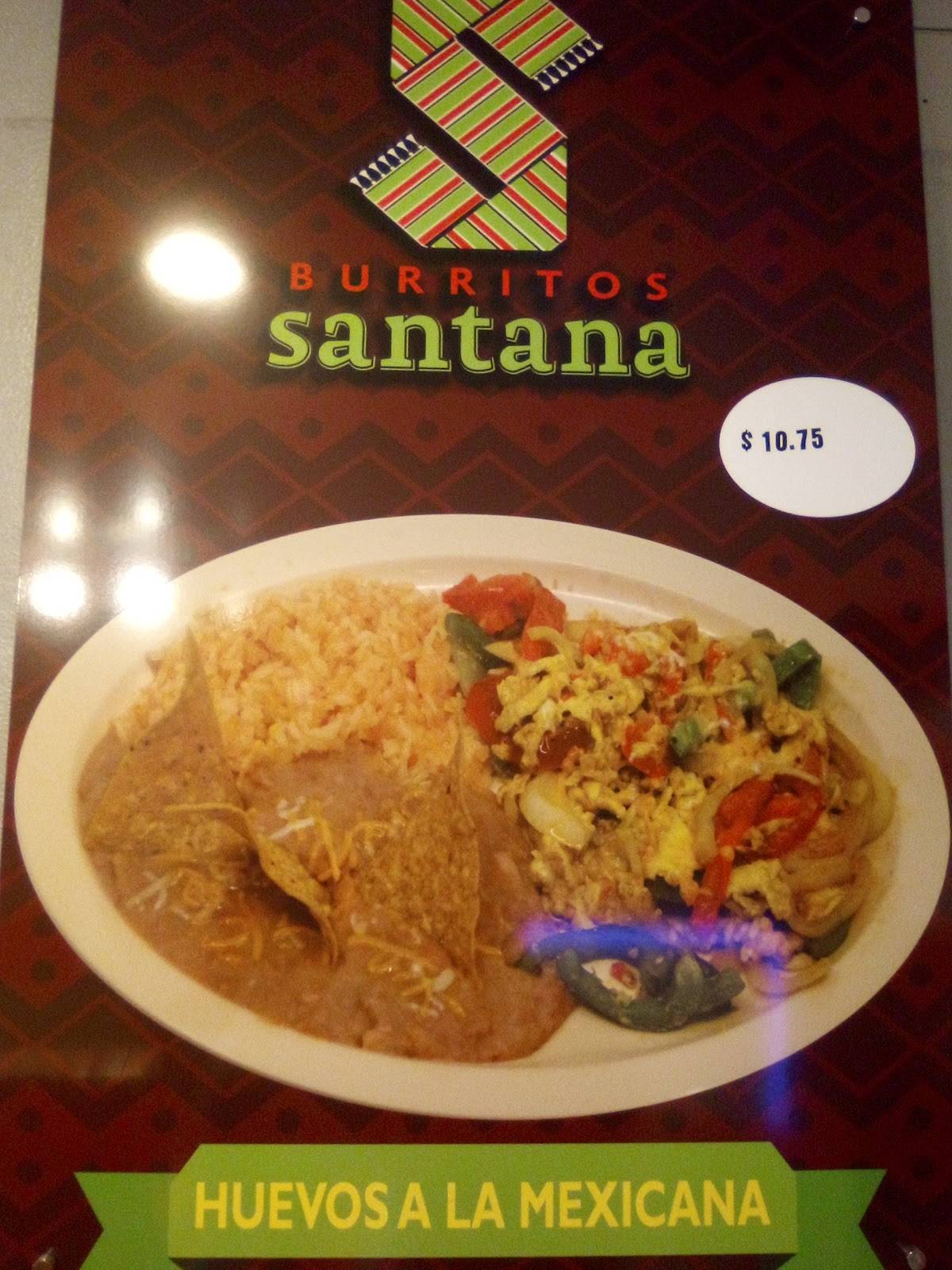 Menu at Burritos Santana restaurant, San Diego, San Diego Mission Rd