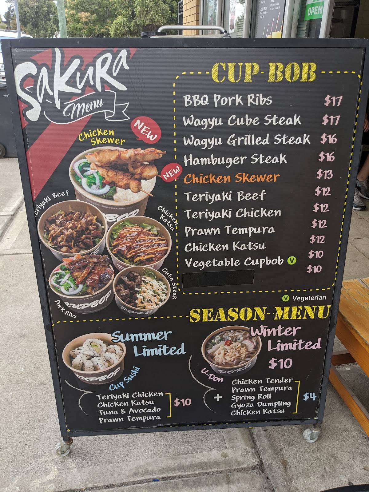 Menu at Cafe Carnarvon, Silverwater