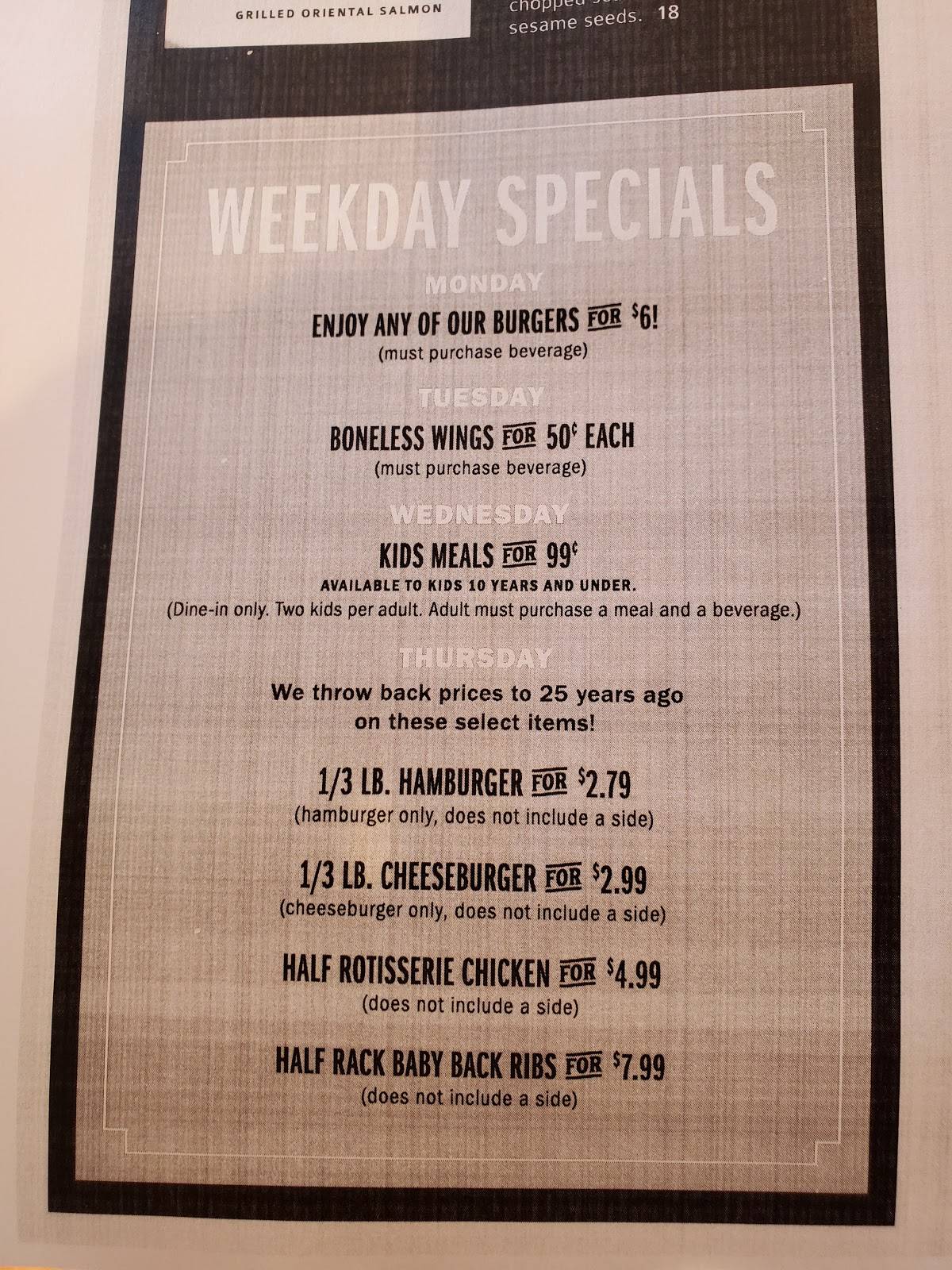 Menu at Charcoal Grill & Rotisserie BBQ, Racine, Douglas Ave