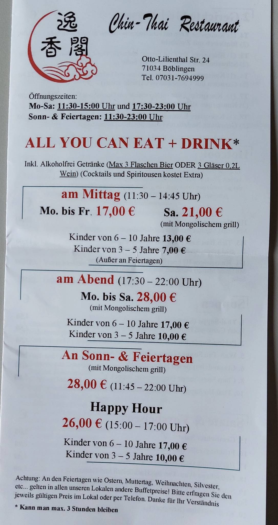 Chin Thai Restaurant Boblingen