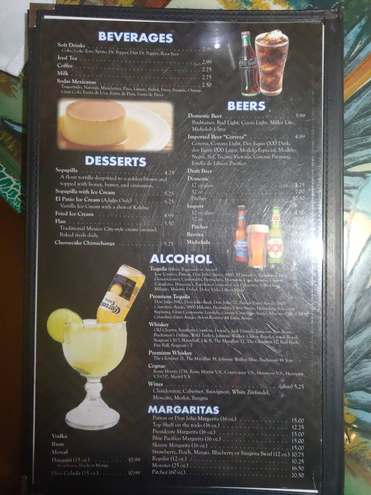 Menu at El Patio Mexican Restaurant, Shreveport, Forbing Rd