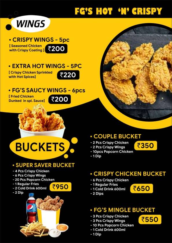 Menu at Fg’s Burger Wings, Mahad