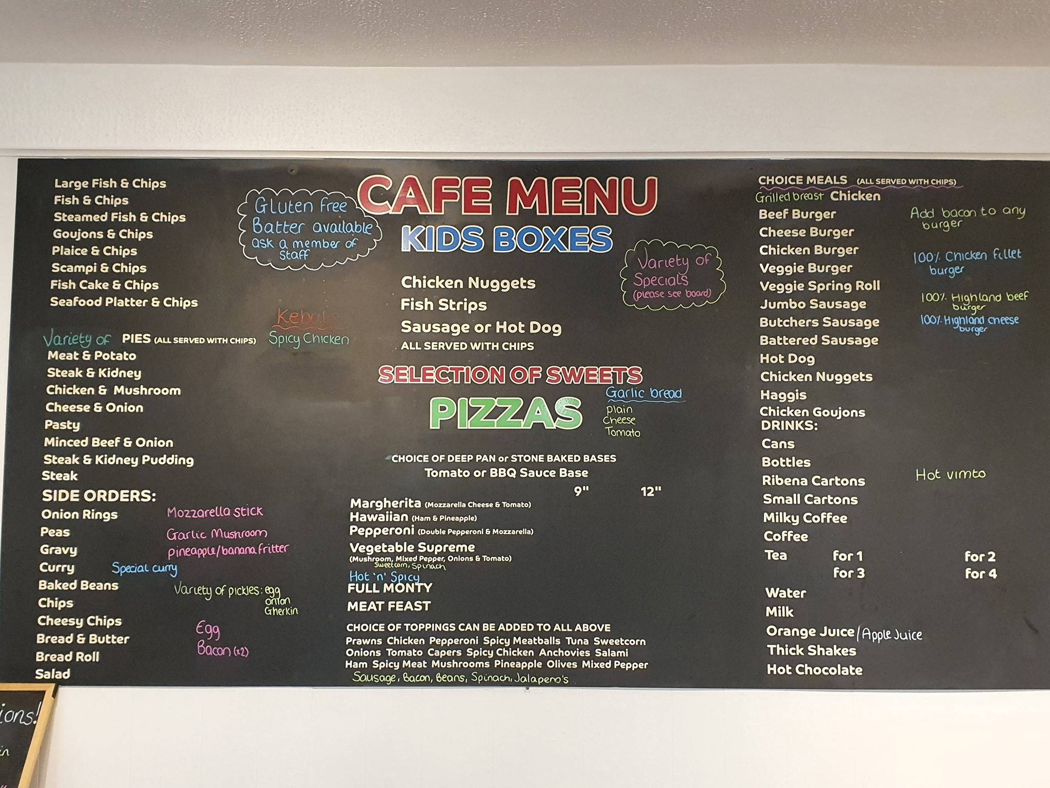Menu at Fish over Chips restaurant, GrangeoverSands, Highfield Nook