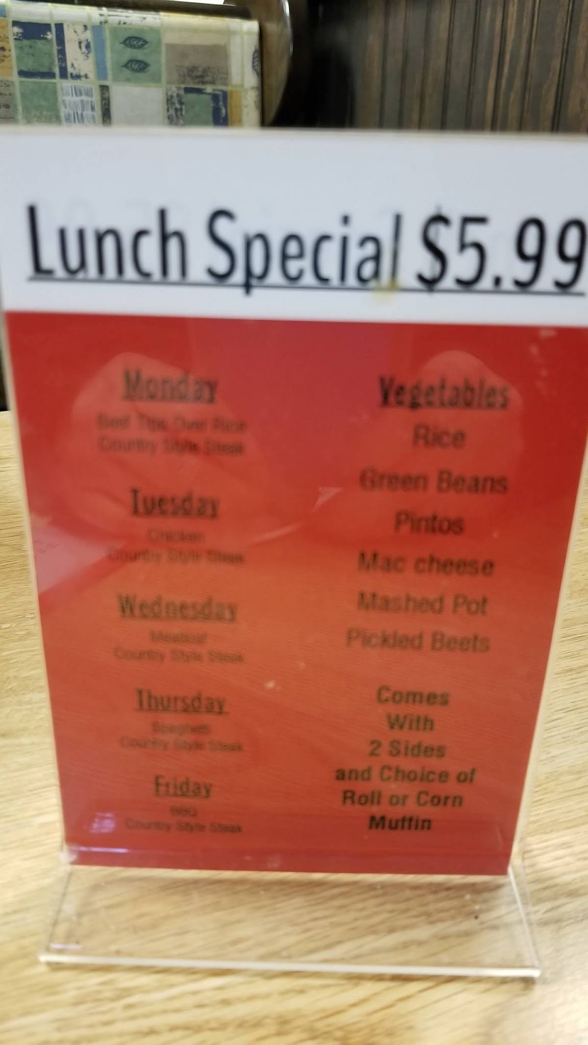 Menu at Firestone Grill restaurant, Gastonia