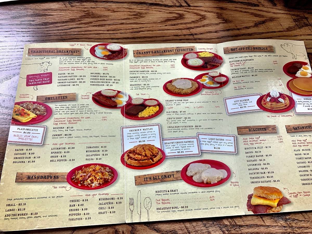 Menu at Granny's Country Kitchen Icard restaurant, Icard, Miller Bridge Rd