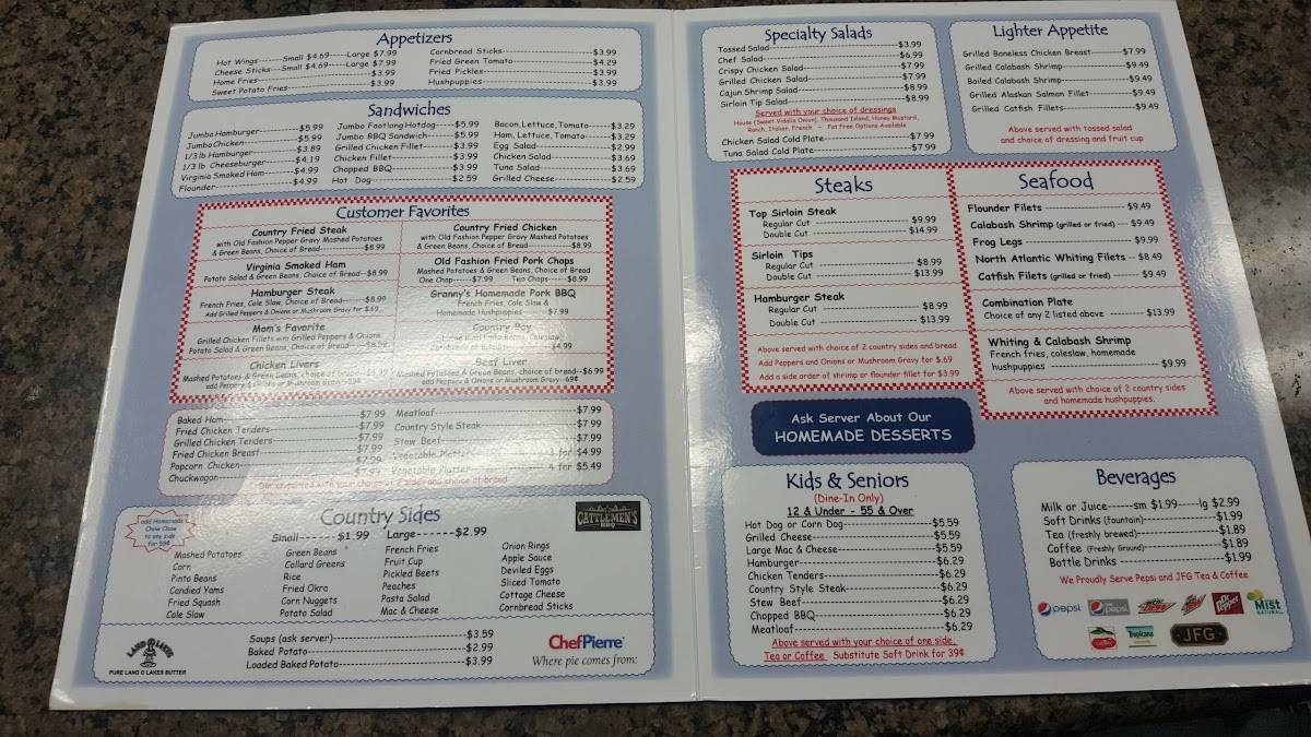 Menu at Granny's Country Kitchen Icard restaurant, Icard, Miller Bridge Rd