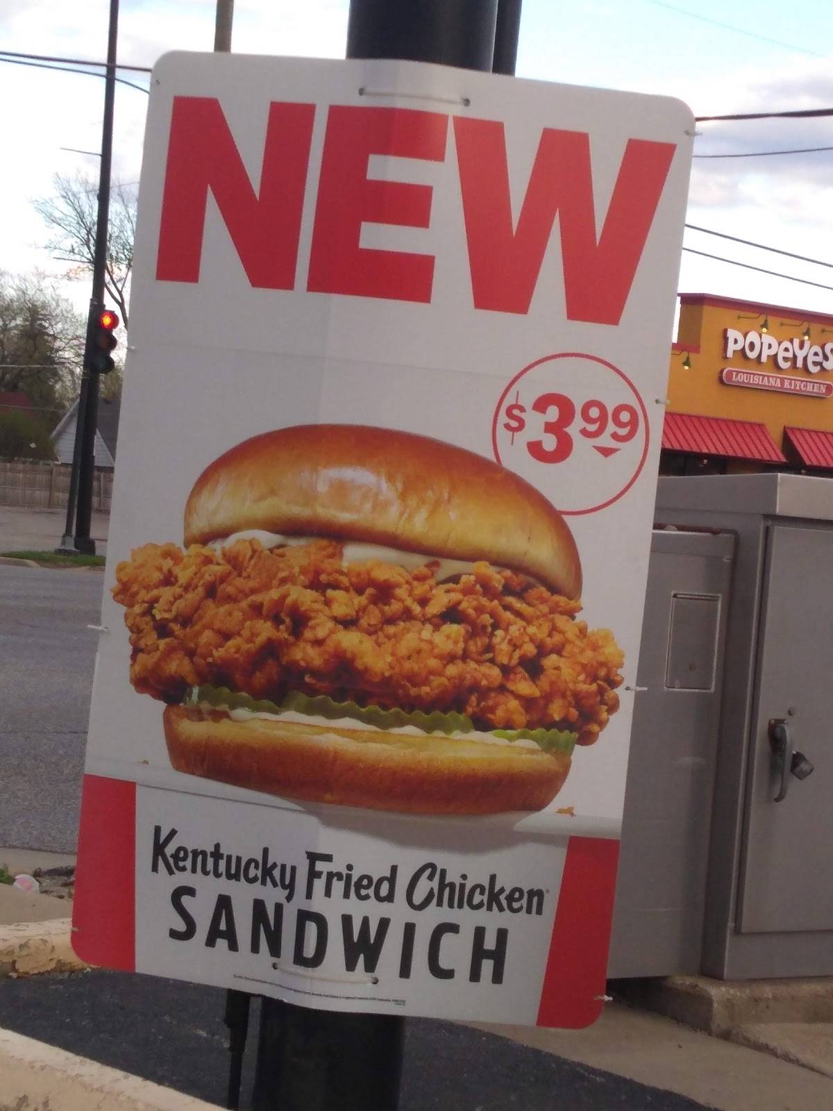 Menu at KFC fast food, Bridgeview, S Harlem Ave