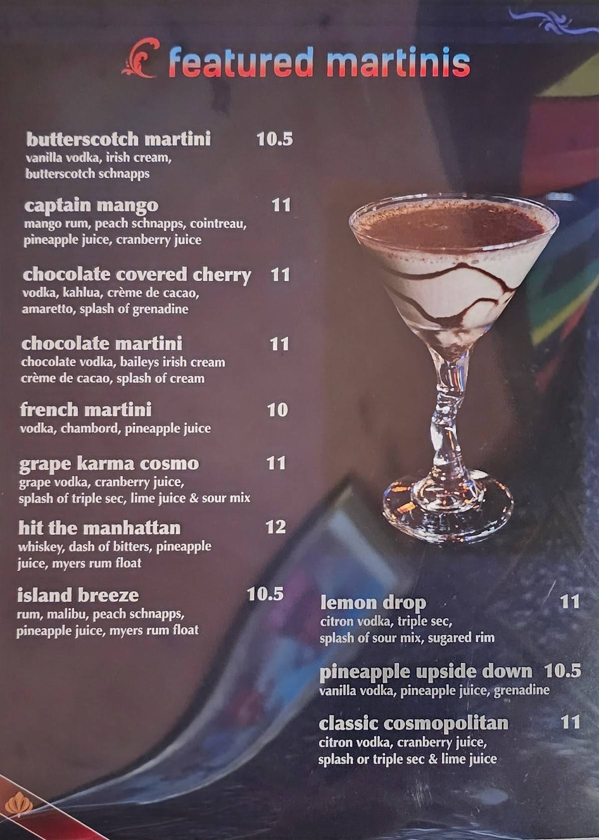 Menu at Karma Indian Cuisine and Lounge restaurant, Puyallup