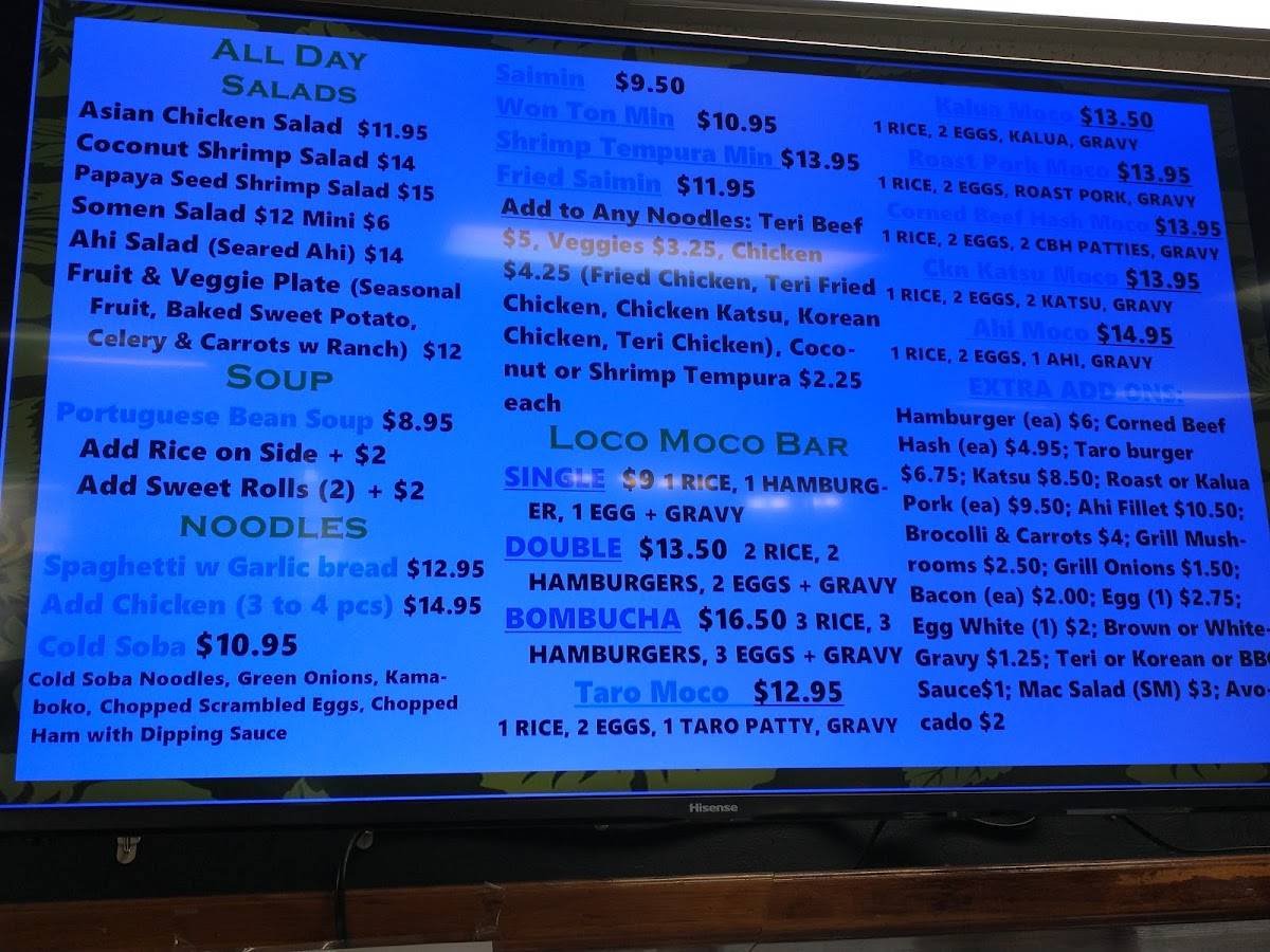 Menu at Kauai Kookie Bakery & Kitchen, Kalaheo