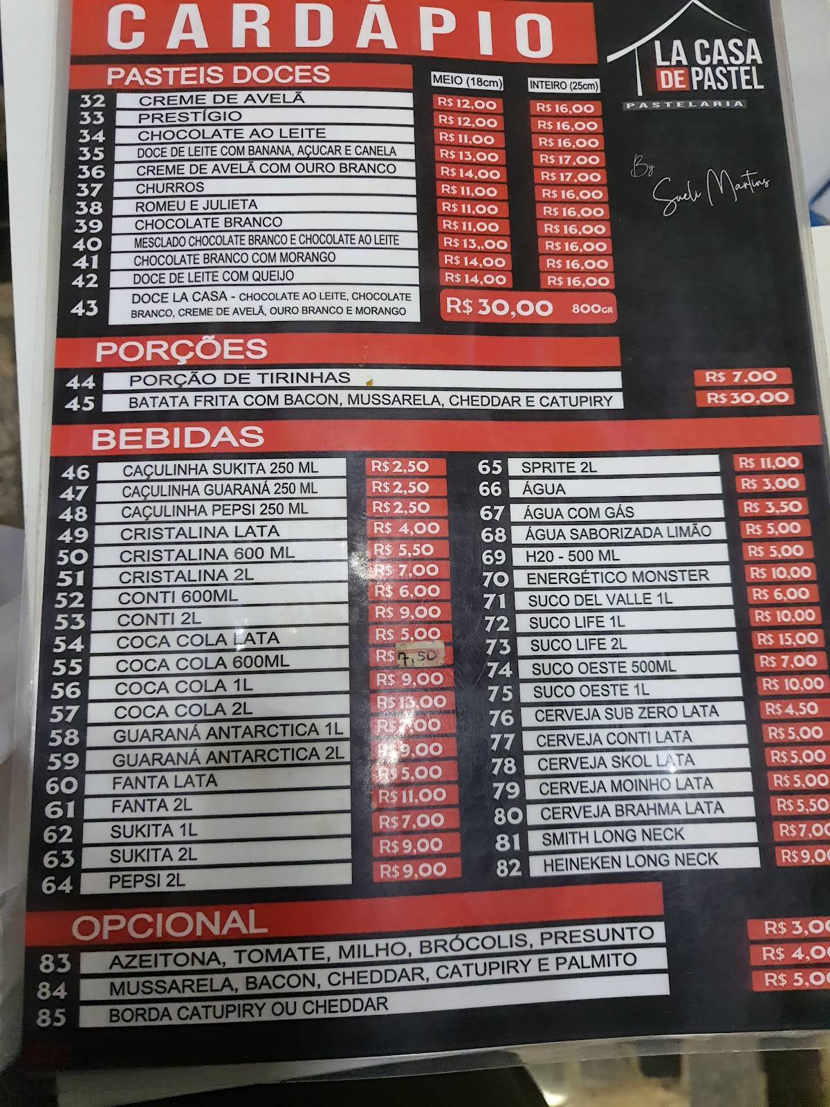 Menu Em La Casa De Pastel Restaurante Assis