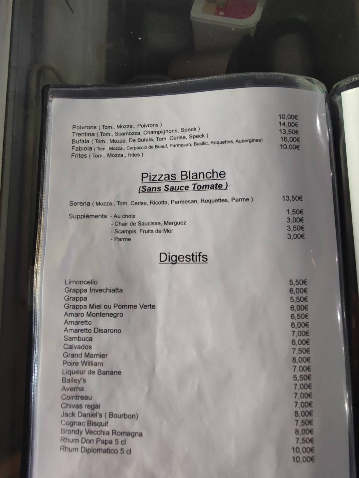 Menu au Sole d'Italia Mettet, Mettet