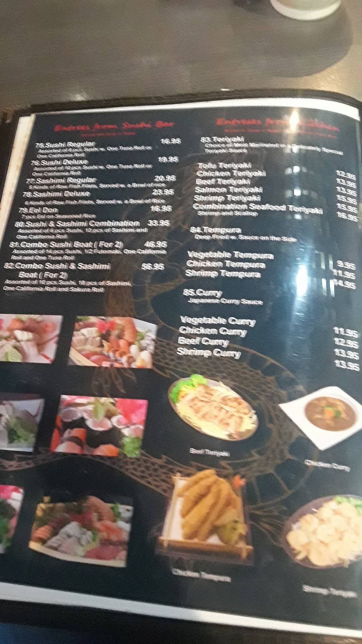 Menu at Mikado Sushi & Steak House restaurant, Pineville