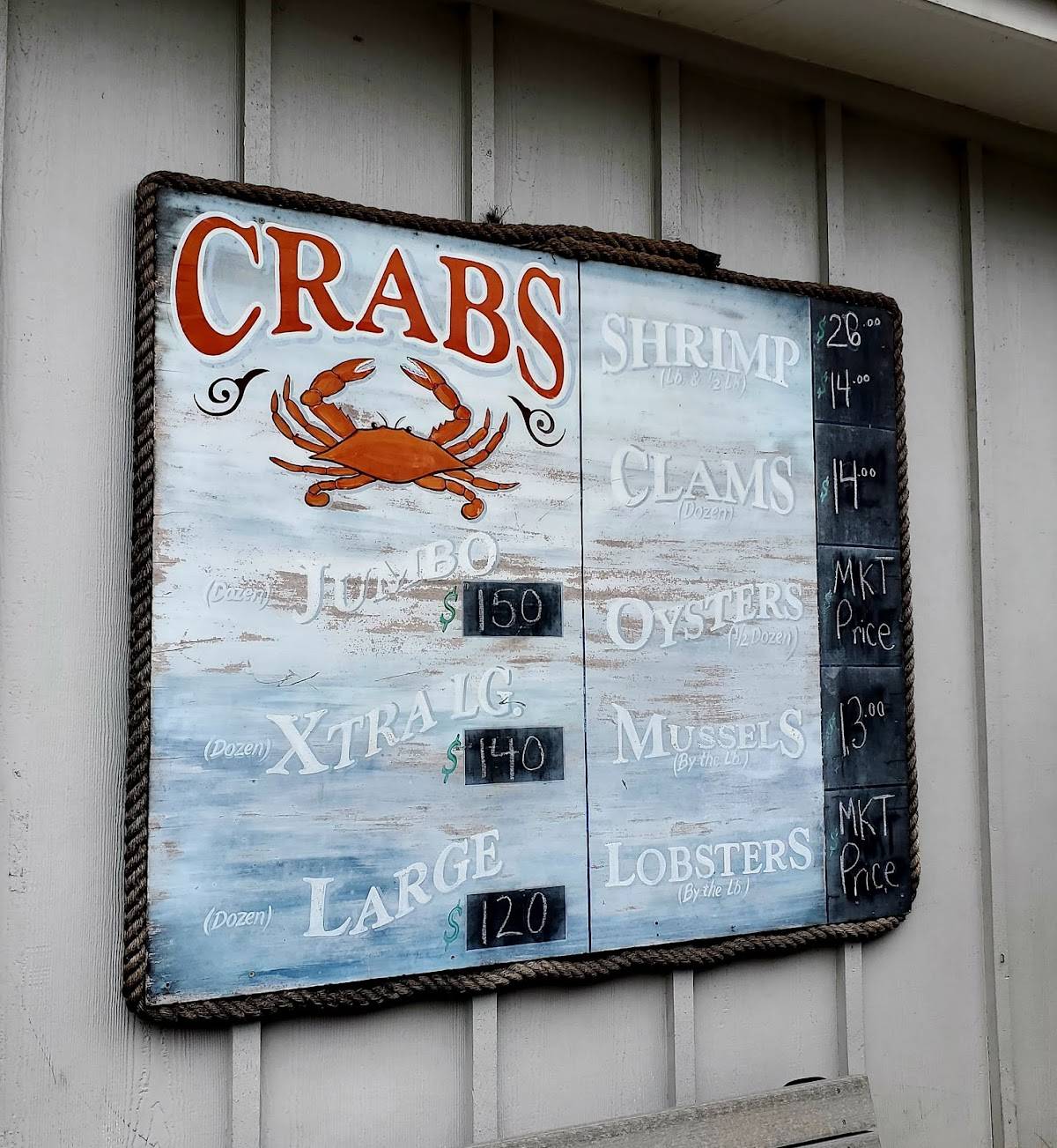Menu at Nick's Fish House restaurant, Baltimore