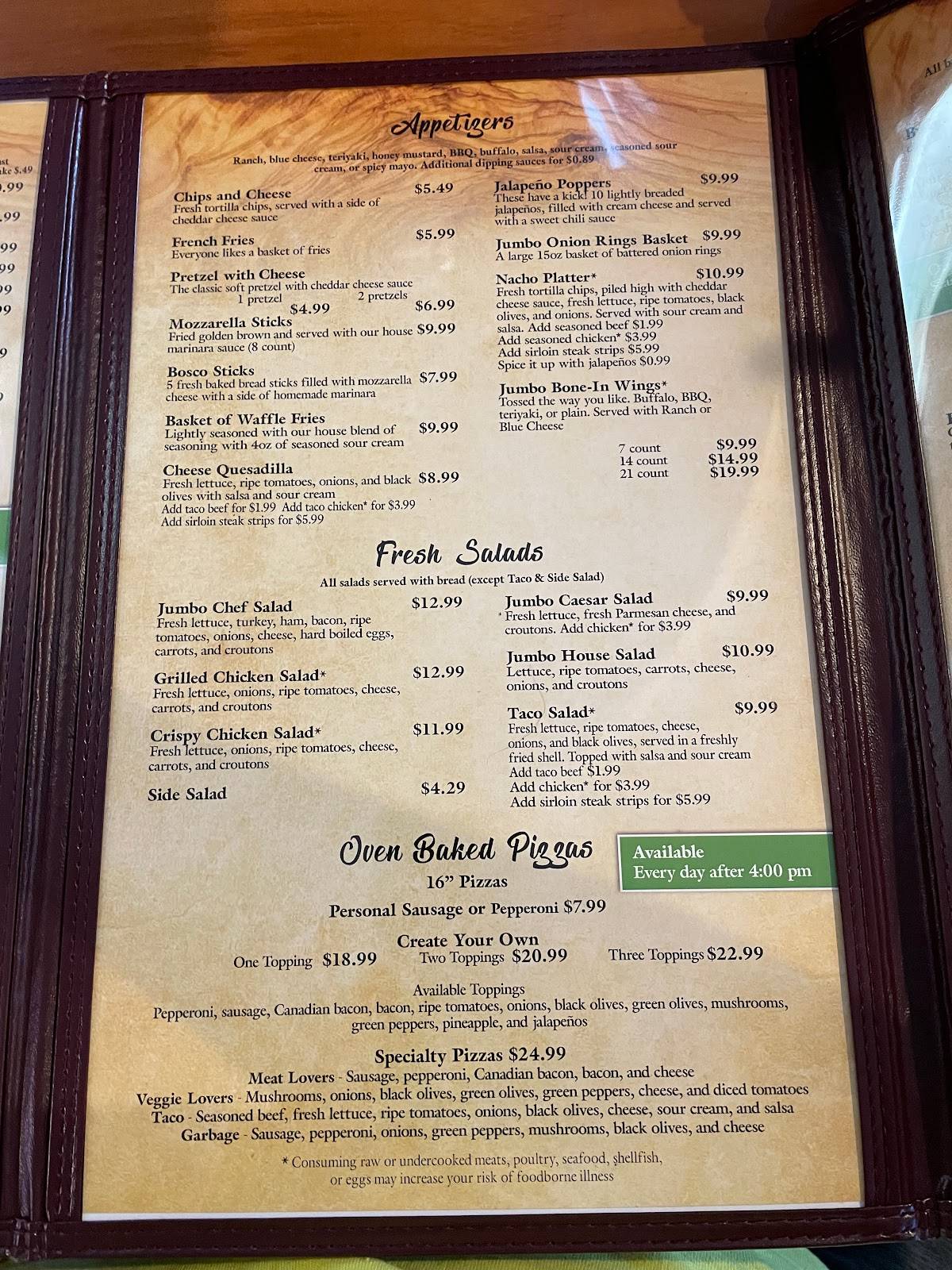 Menu at Oak Roads Grill & Bar, Oak Grove, 181st Ave NW