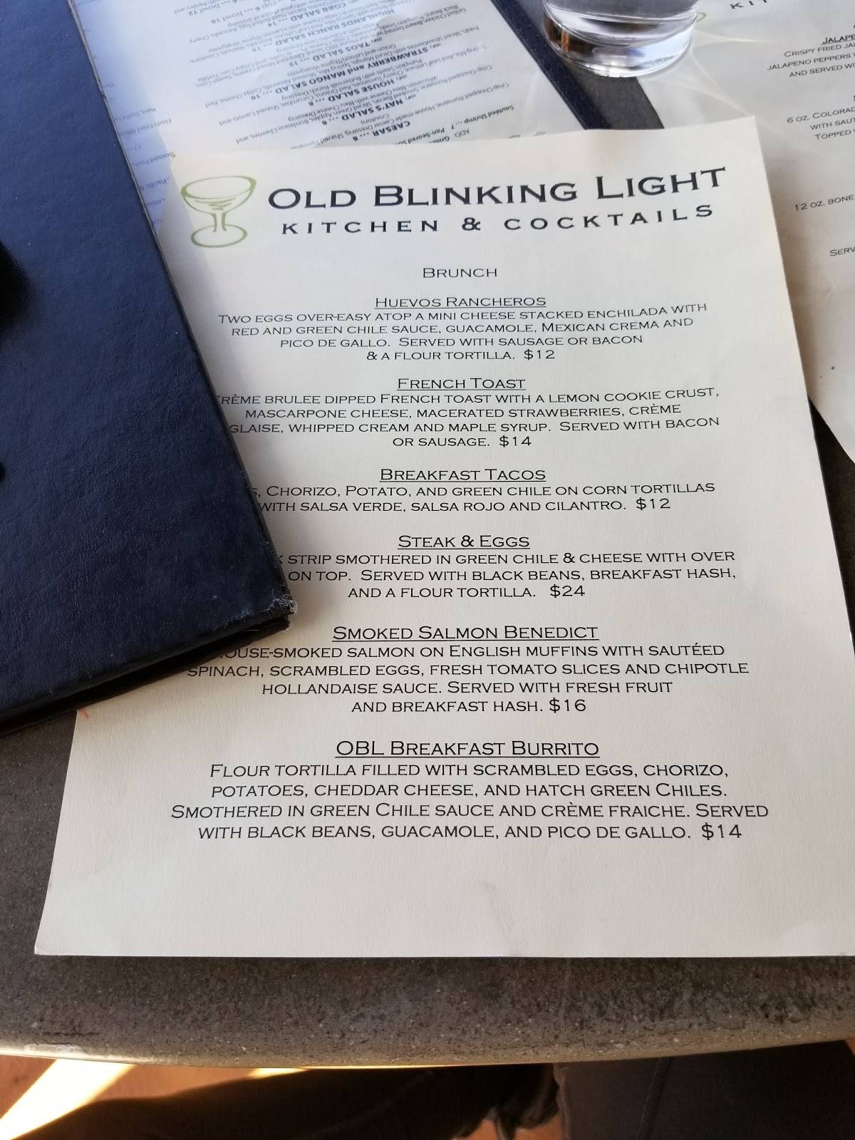 Menu at Old Blinking Light desserts, Highlands Ranch