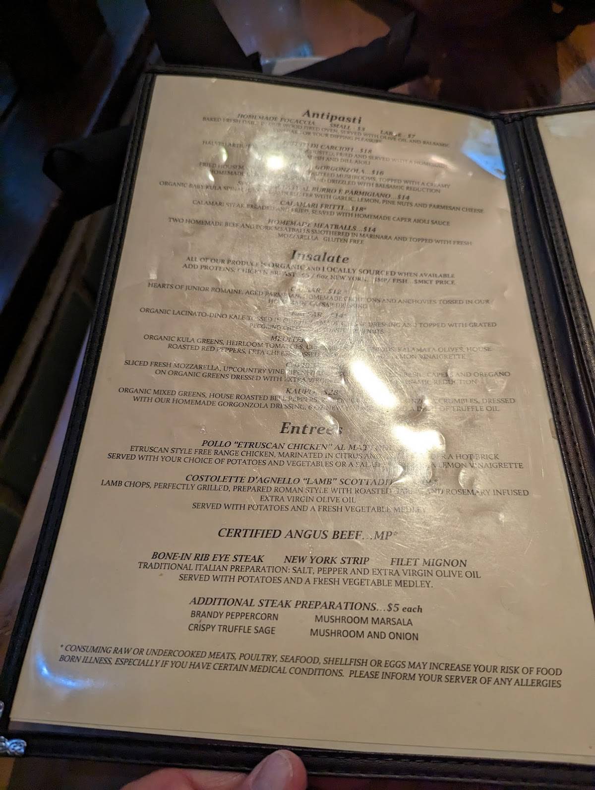 Menu at Casanova Italian Restaurant, Makawao
