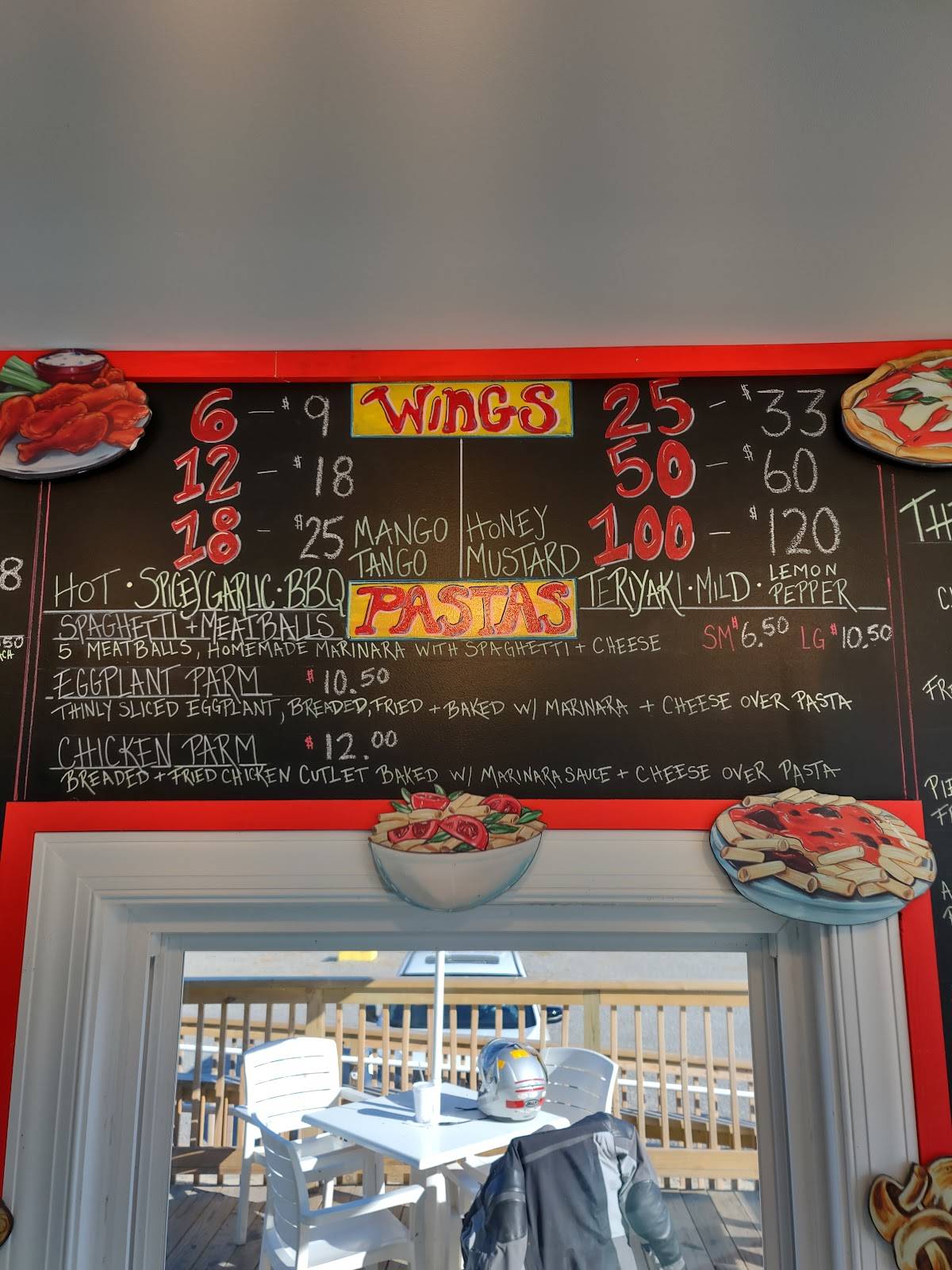 Menu at Pepperoni Grill at the Beach pizzeria, Oak Island