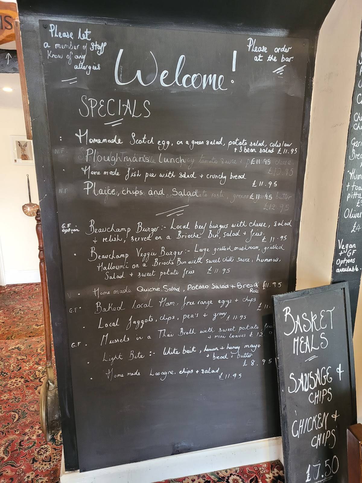 Menu at The Beauchamp Arms pub & bar, Dymock, The Village