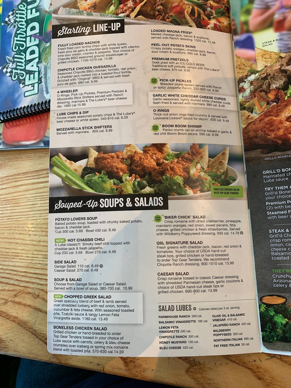 Menu at Quaker Steak & Lube steakhouse, Portage