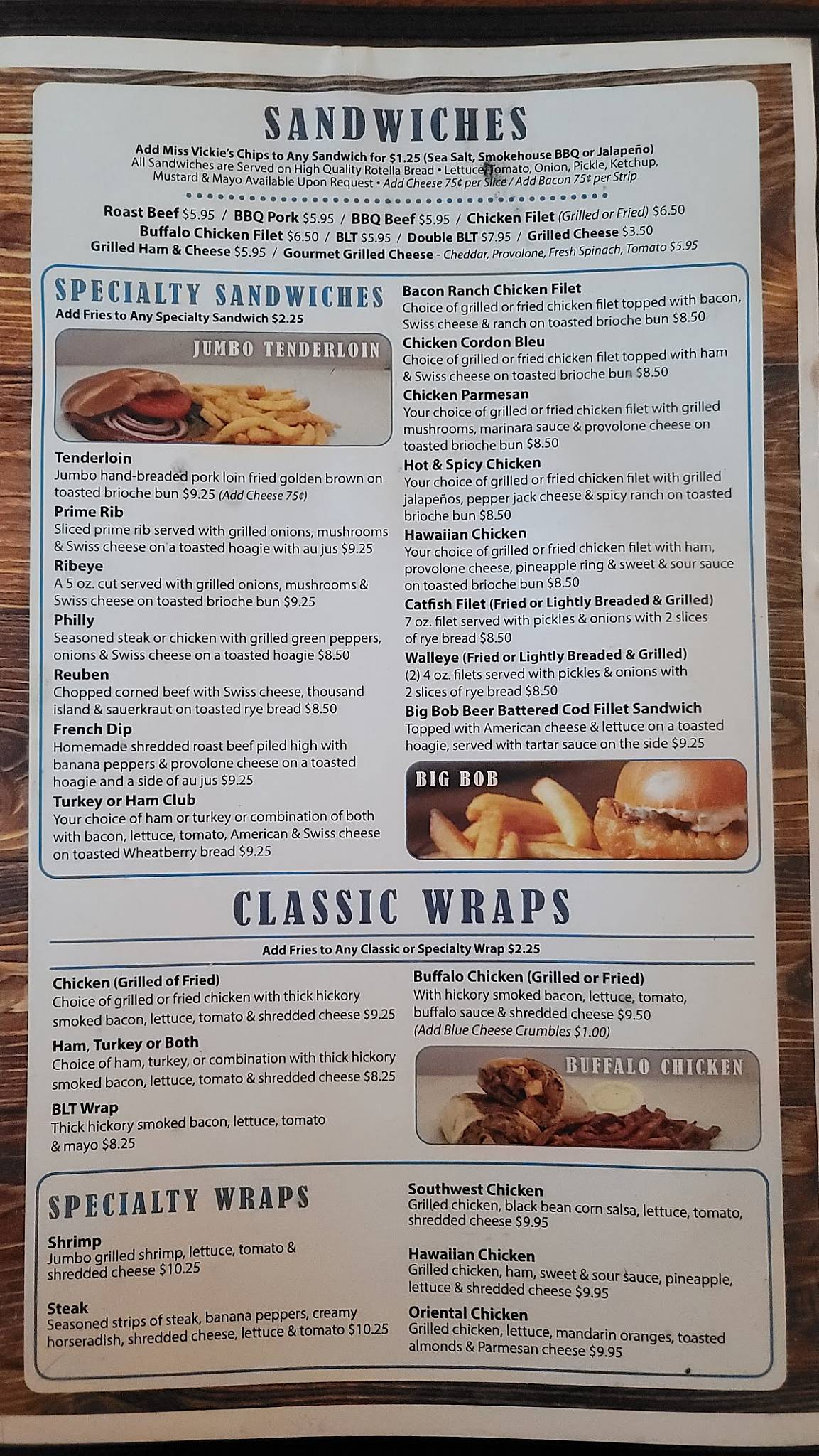 Menu at Mr Bill's Bar & Grill, Quincy