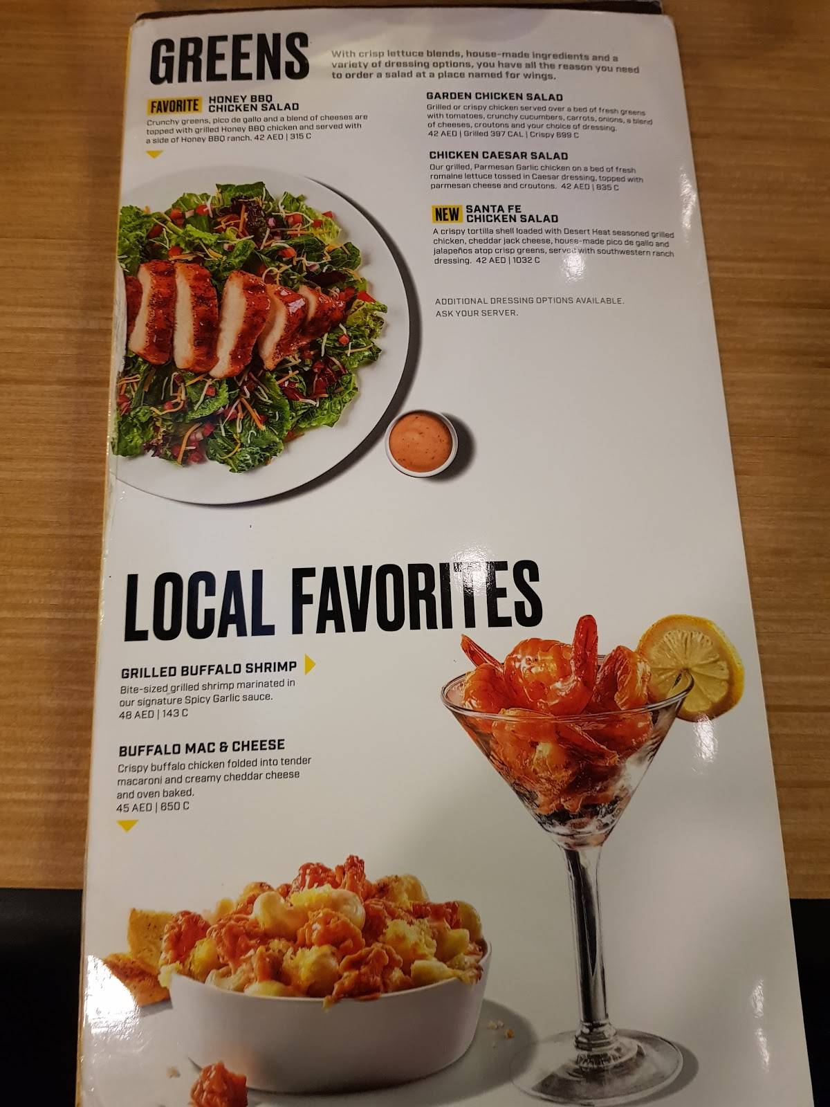 Menu at Buffalo Wild Wings Jumeirah restaurant, Dubai, Jumeirah Beach Rd