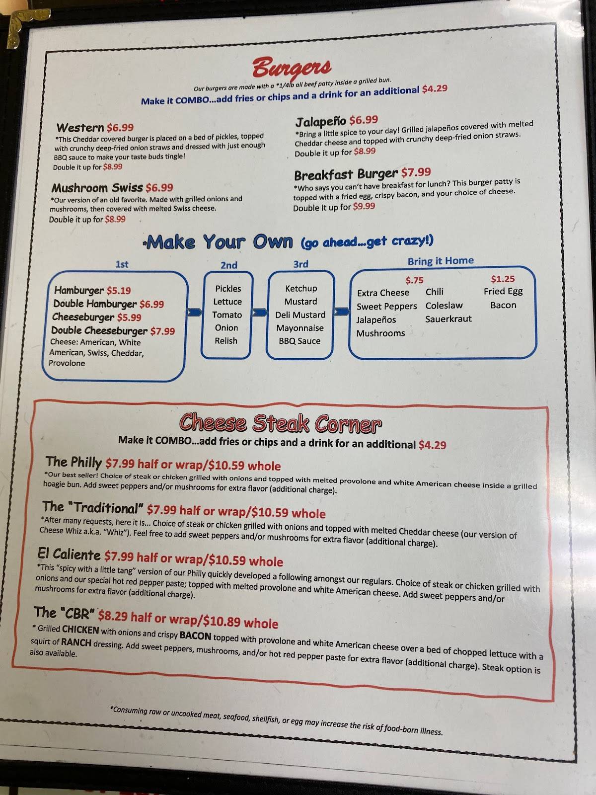 Menu at Famous Uncle Al's @ Kemps River restaurant, Virginia Beach ...