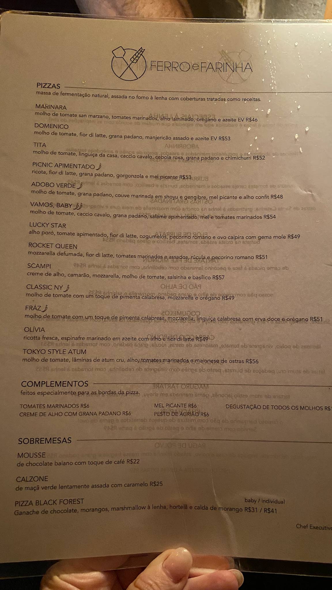 Menu em Ferro e Farinha - Leblon restaurante, Rio de Janeiro, Rua Dias ...