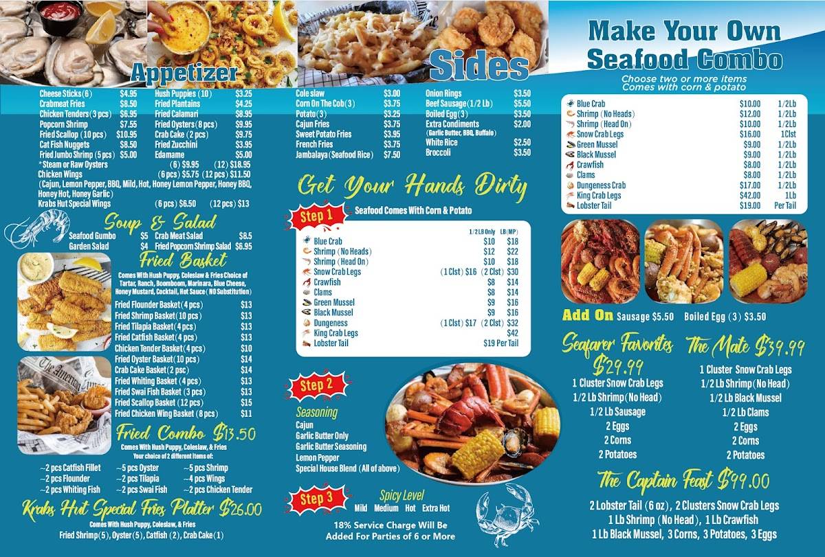 Menu at MR KRABS HUT restaurant, Lovejoy